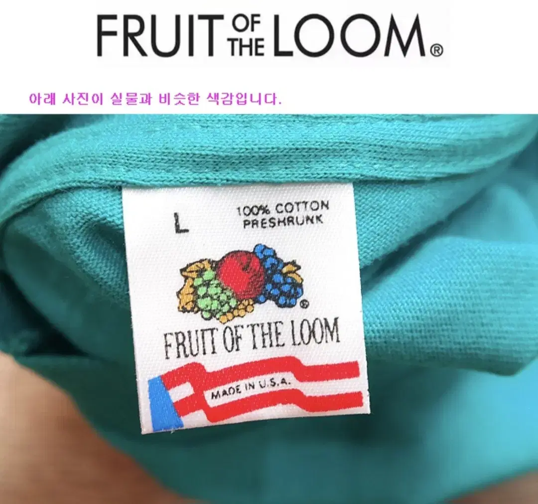 90s 미국메이드 fruit of the 빈티지 미사용