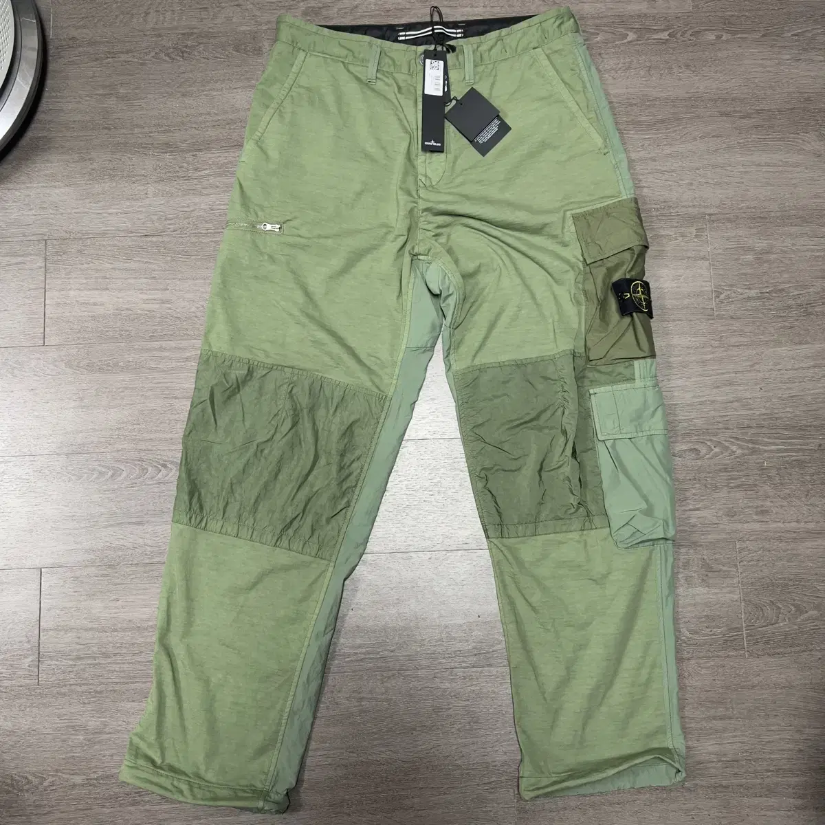 [32] Stone Island 23SS Mixed Fabric Multicolor Cargo Pants Loose Fit Trousers