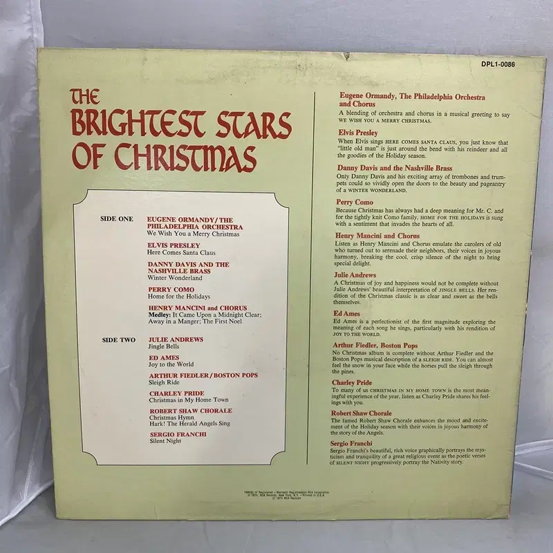 BRIGHTEST STARS OF CHRISTMAS LP / AA3253