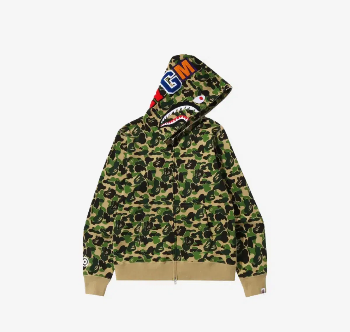 Vape ABC Camo Shark HoodieZipped Up Green (XL)