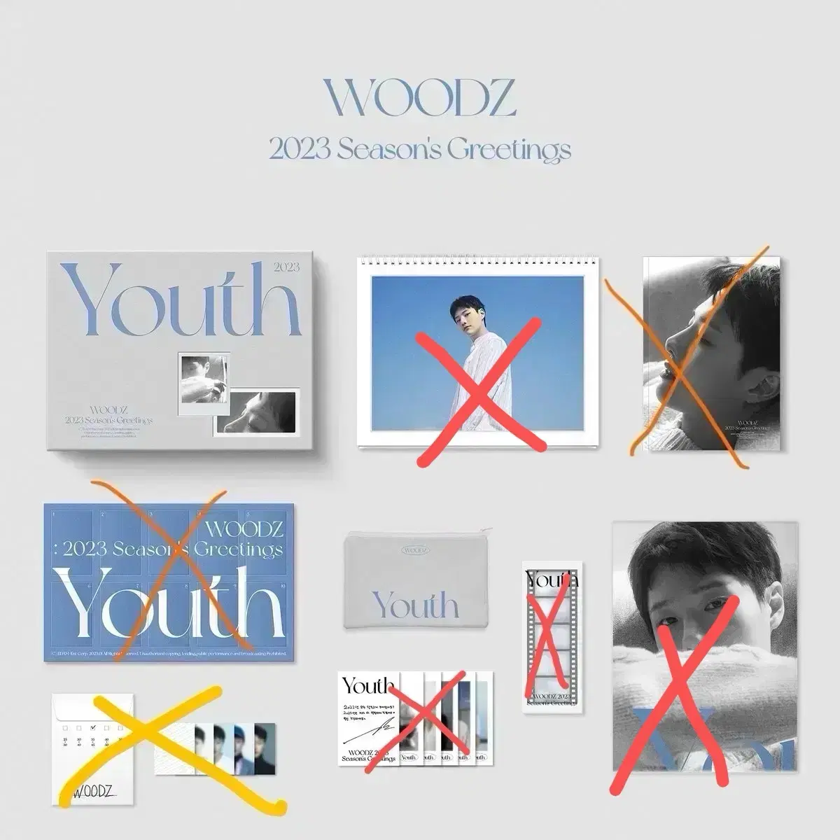 조승연 우즈 WOODZ 2023 시즌그리팅 시그 증사 필름 폴라 파우치