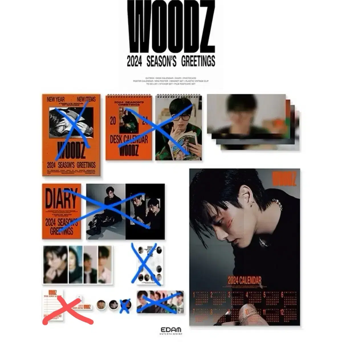 조승연 우즈 WOODZ 2024 시즌그리팅 시그 클립 마그넷 엽서 폴라