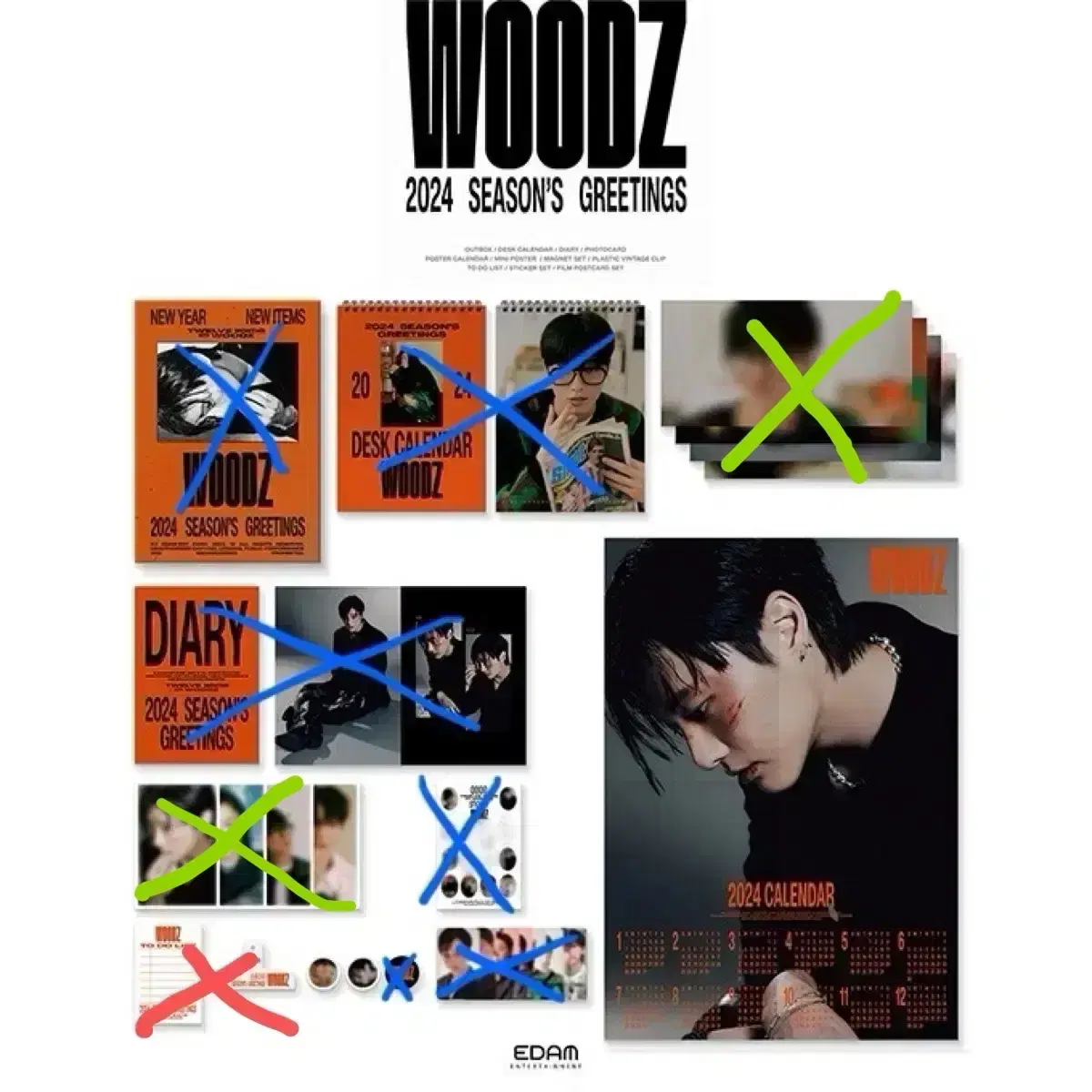 조승연 우즈 WOODZ 2024 시즌그리팅 시그 포스터캘린더 마그넷