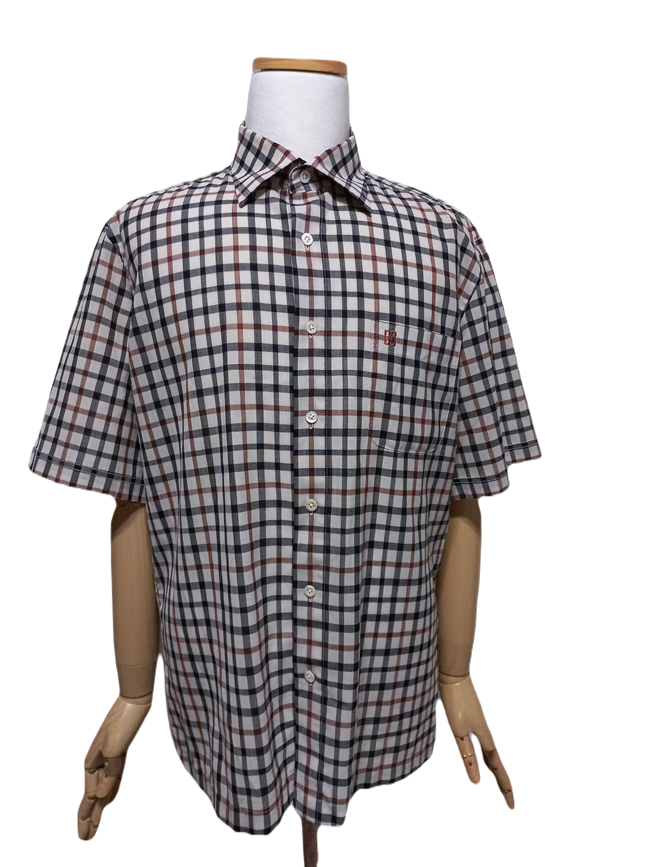 Dax Nova check daily wear/work wear/ yeoreum men's check short sleeve shirt100