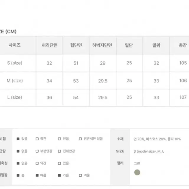 (무배)그린 워싱 와이드 팬츠 S사이즈