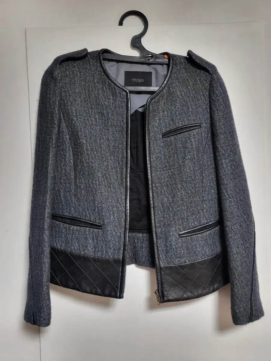 Maje Wool and leather jacket