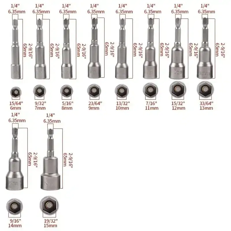 육각 복스렌치 임펙소켓 10pcs