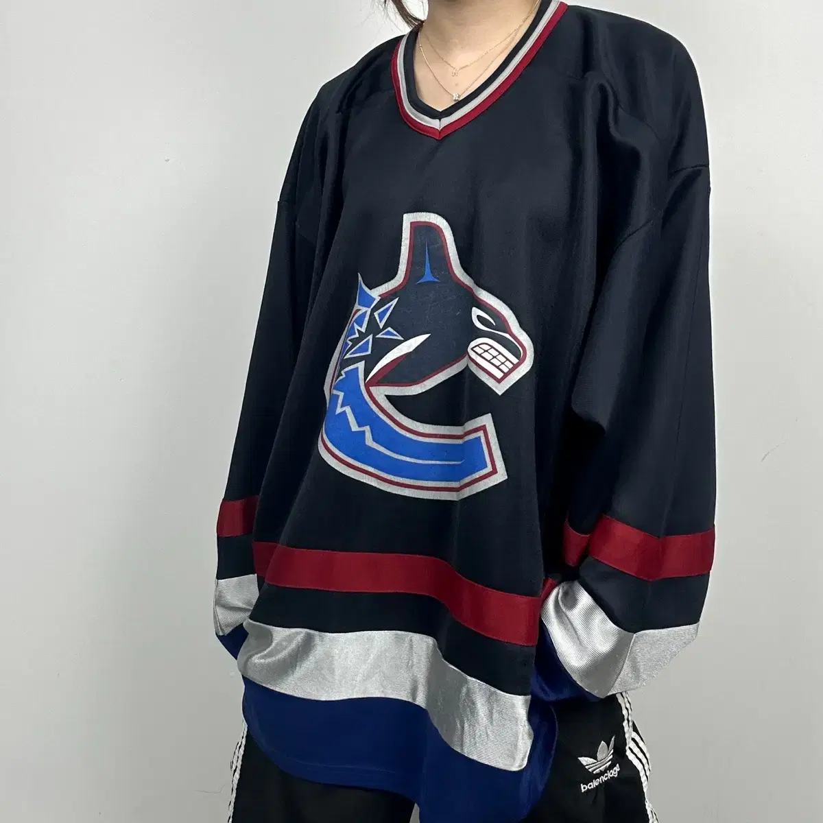 (무료배송) 00s CCM NHL Canucks 블록코어 하키져지