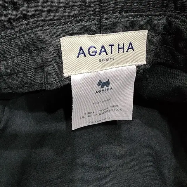 Agatha 아가타 나일론 버킷햇 벙거지 블랙