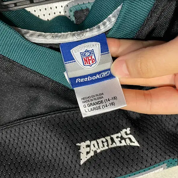 L 14-16 리복 NFL 풋볼 EAGLES 져지 블록코어 B.1557