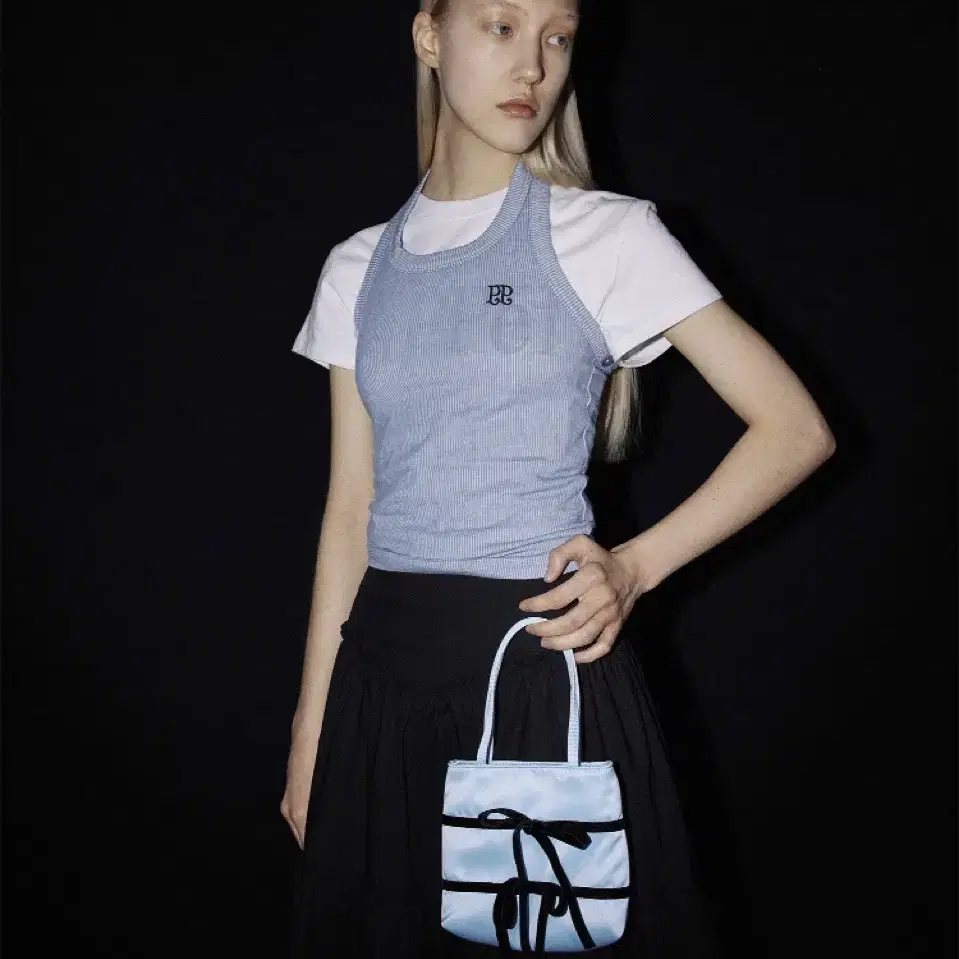 핍펫 ribbon silk bag(sky blue) pippet