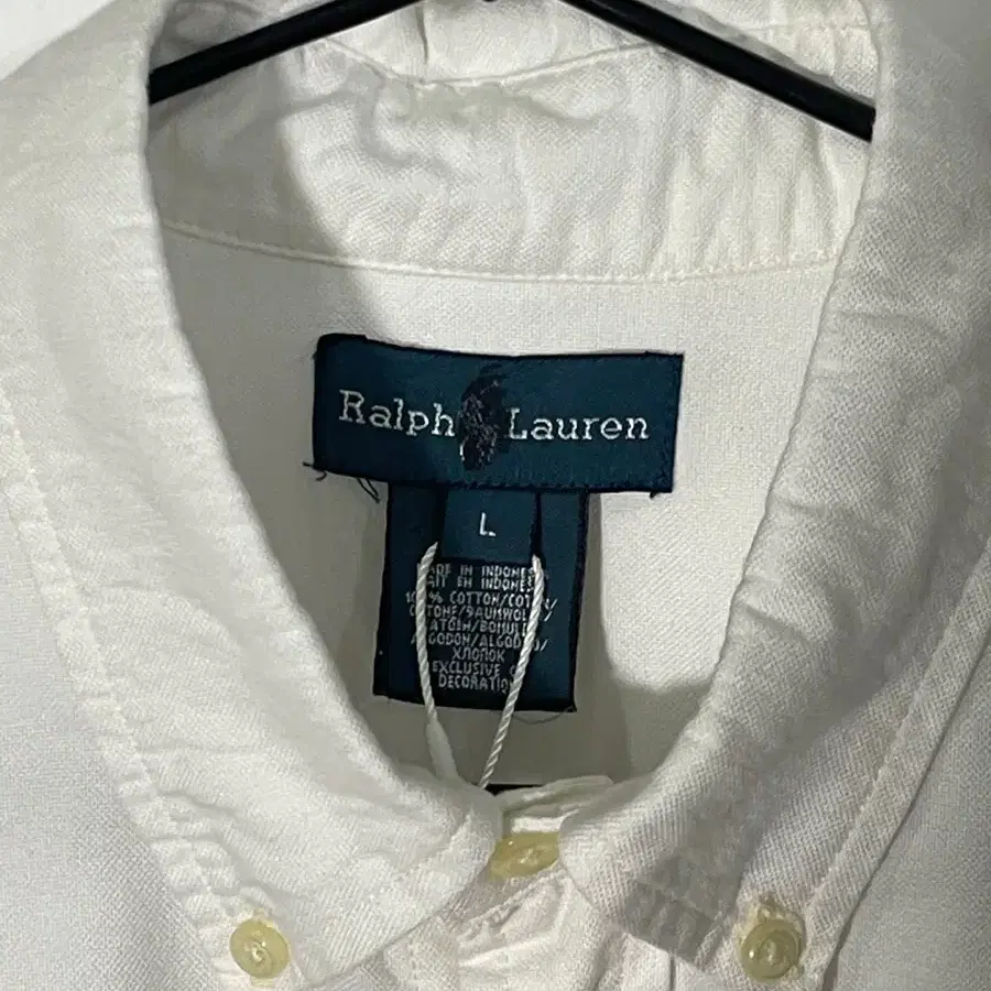 Ralph Lauren 빅로고 로고 셔츠 화이트 L