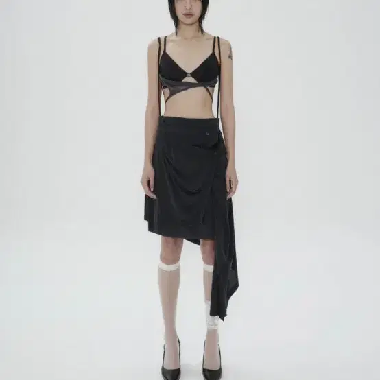 택포)Ojos 오호스 Jersey Drape Wrap Skirt