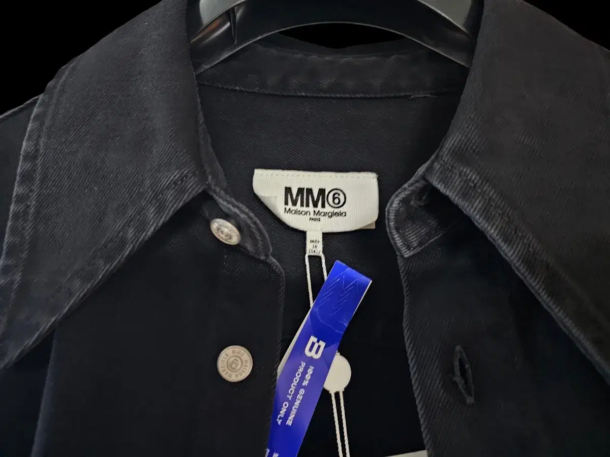 [50] MM6 Maison Margiela 22AW Flying Card Black Denim Shirtjacket in Black Denim