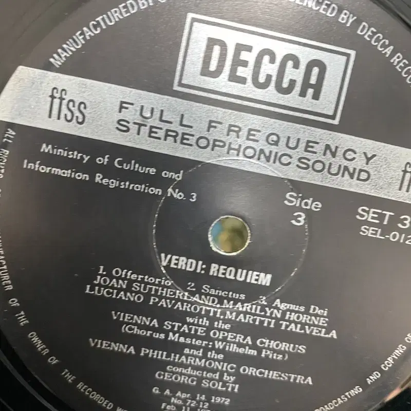 VERDI REQUIEM LP / AA3305