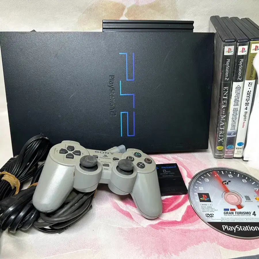 PS2게임기 50005,컨트롤러2개,CD메모리