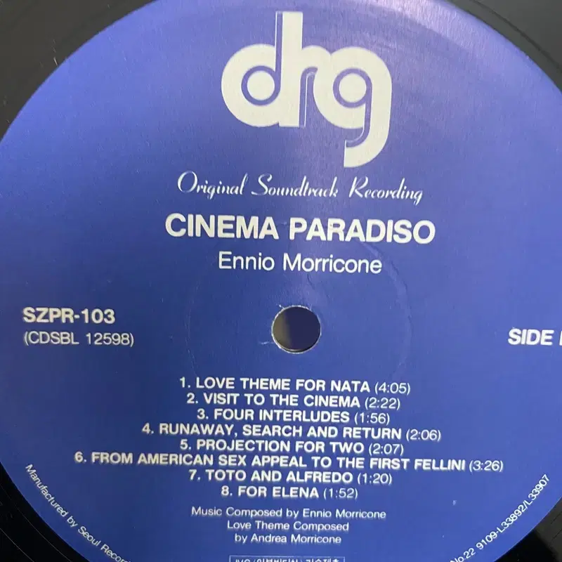 CINEMA PARADISO  LP / AA3319