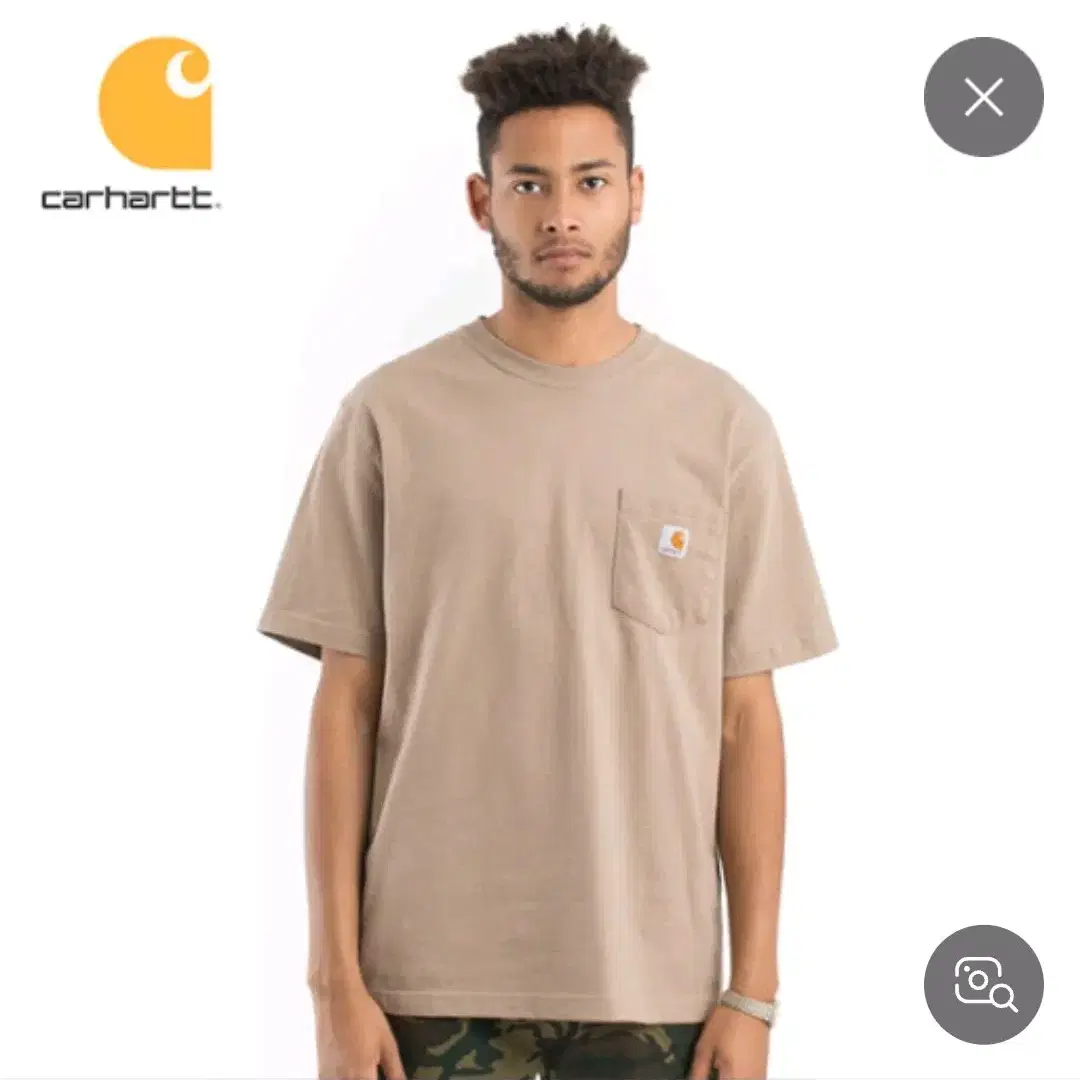 칼하트 carhartt 포켓 반팔티 베이지 코코아색 S사이즈