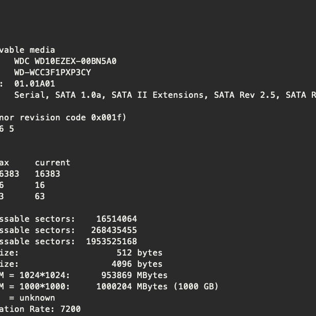 WD HDD 1TB WD10EZEX