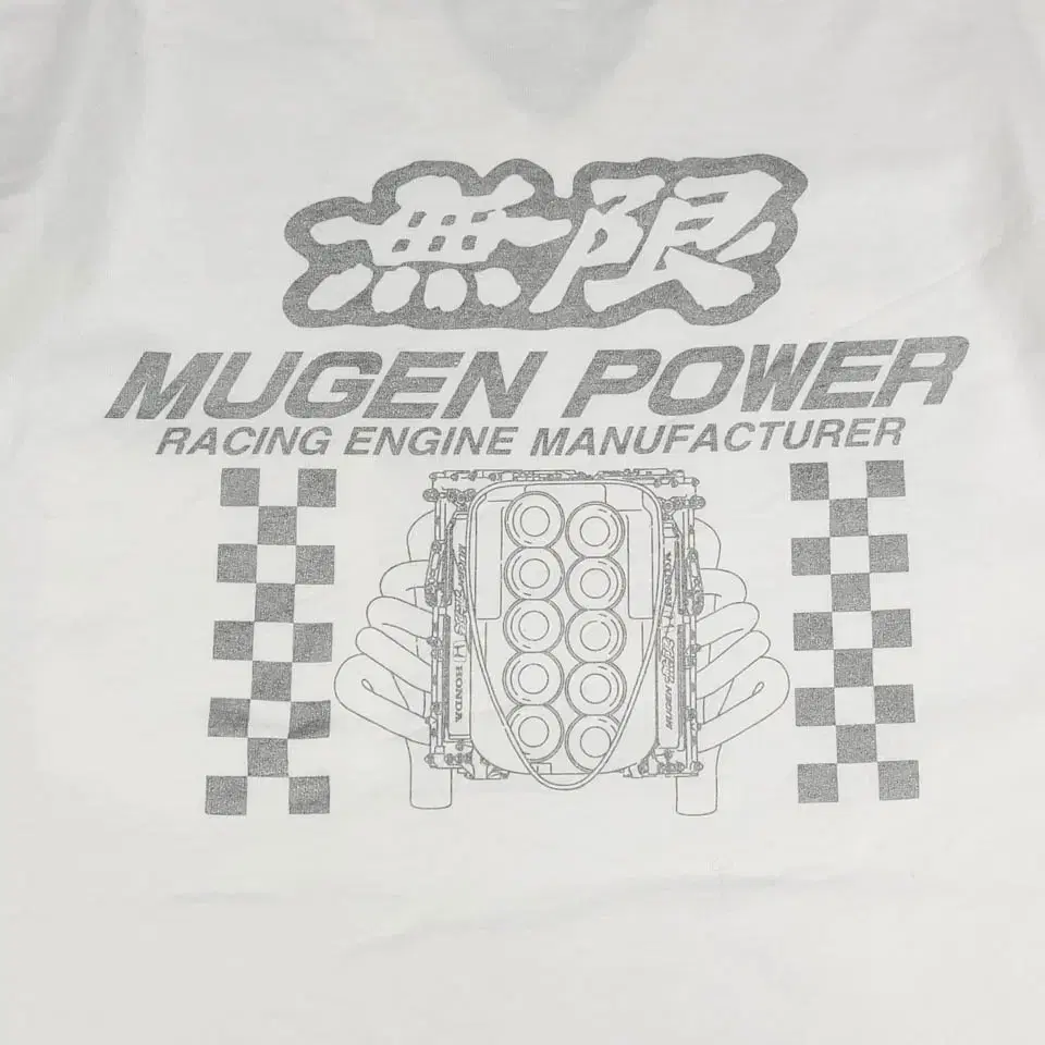 빈티지 화이트 혼다 MUGEN POWER 엔진프린팅 헤비웨이트 헤비코튼1