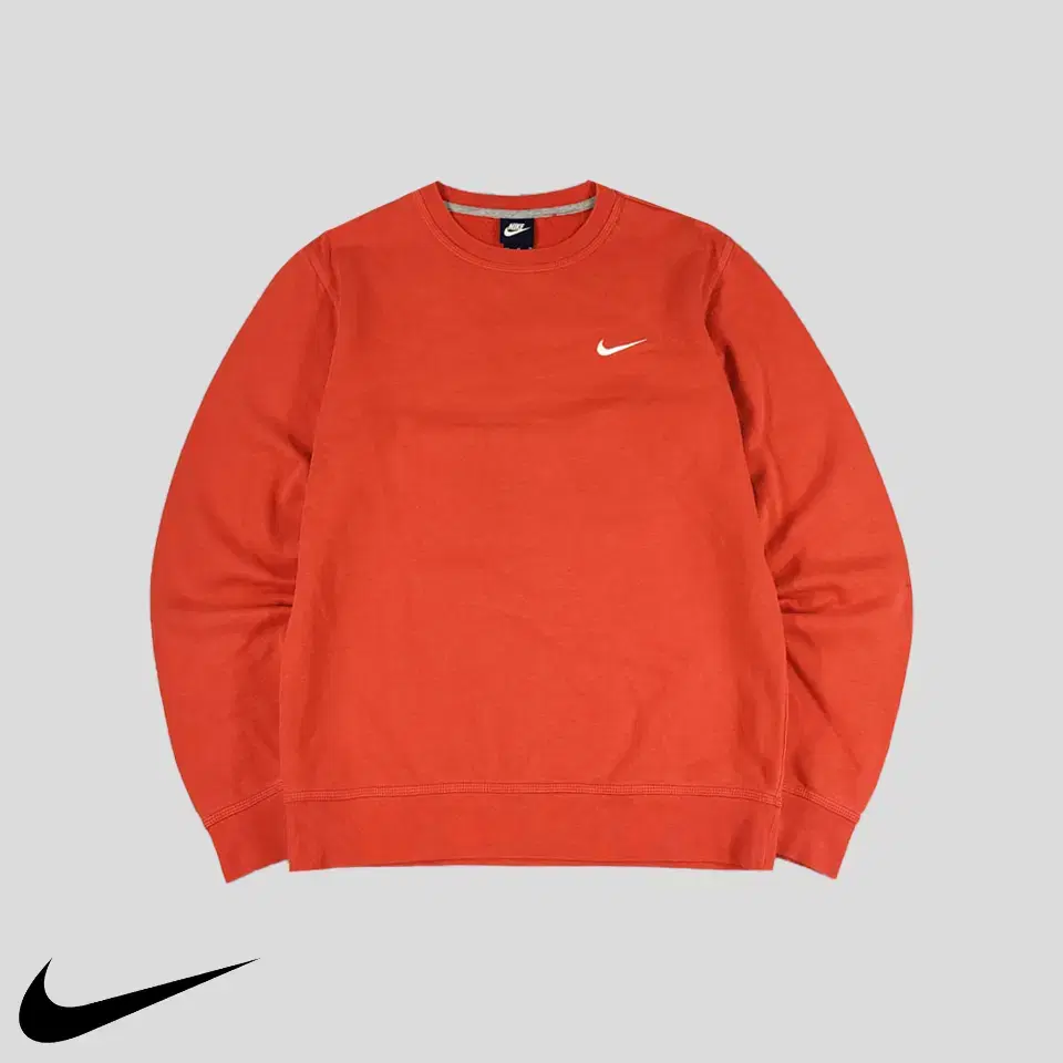 Nike Pigment Red White Swoosh Embroidered Brushed Cotton Blend Sweatshirt