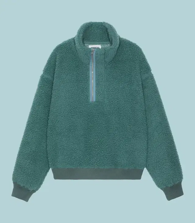 [L]카브엠트 wool boa heavy half zip green