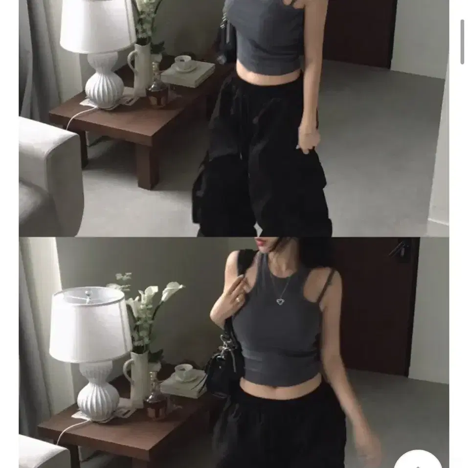 [최저가] Layered string crop sleeveless