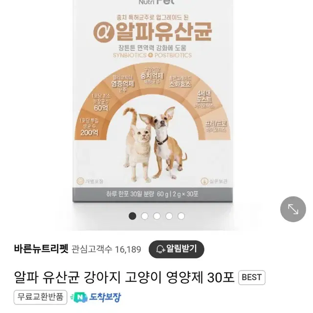 강아지 고양이 알파 유산균 영양제 정가 29500원