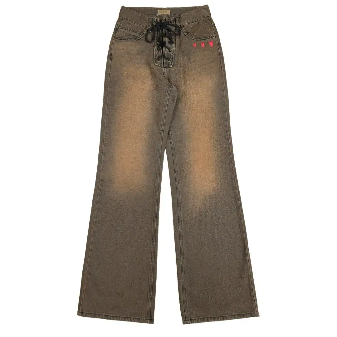 aeae HEART EMBROIDERY JEANS BROWN 1size