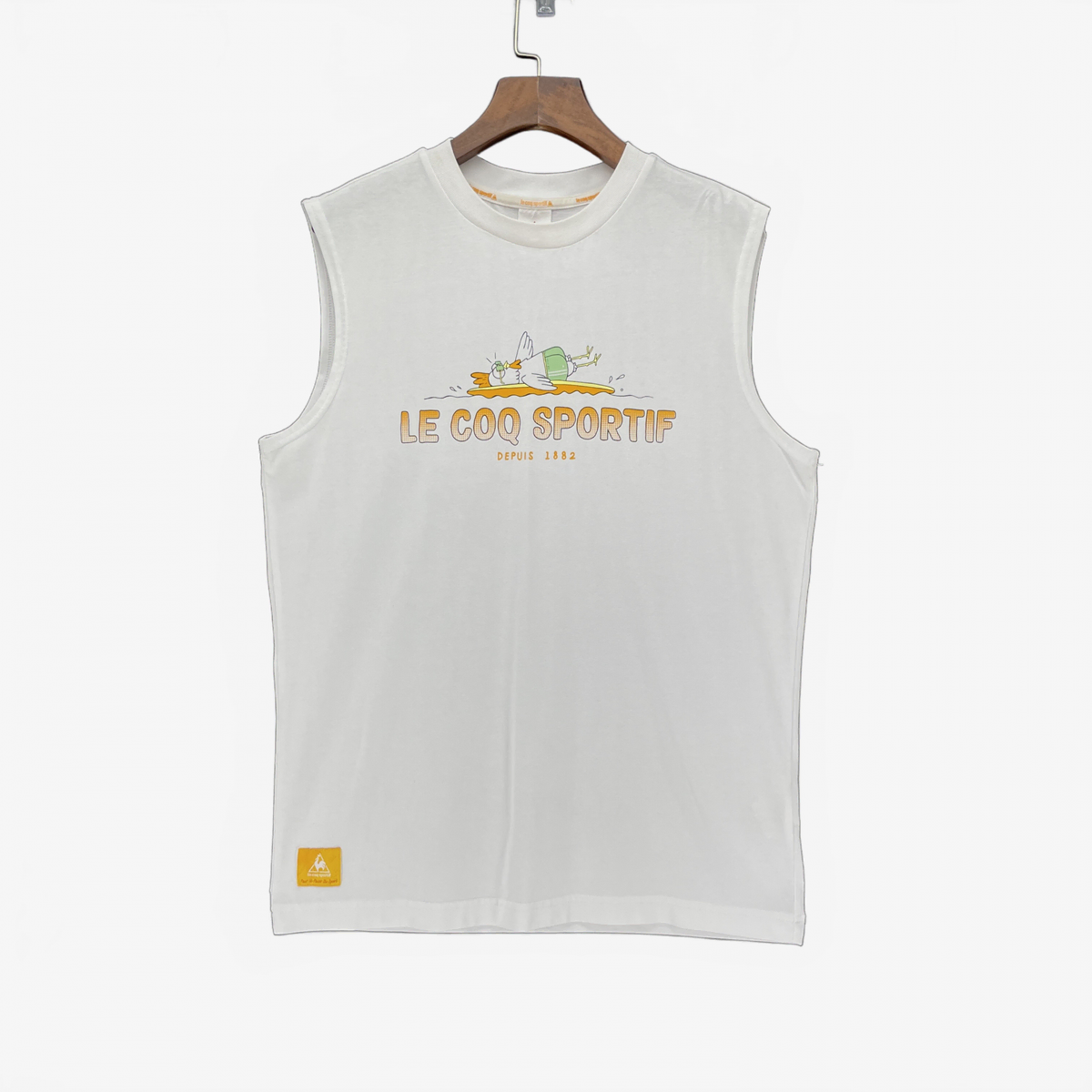 (95) Le Coq Sportive Men's Sleeveless T-Shirt White