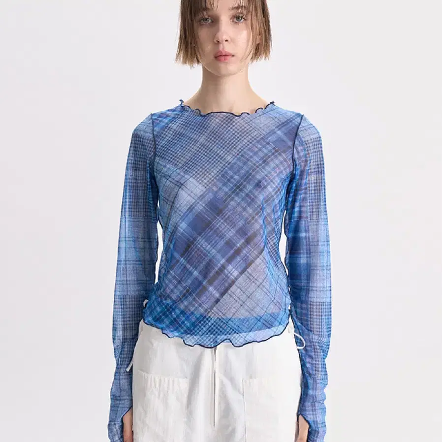 gyeong Check Mesh Top