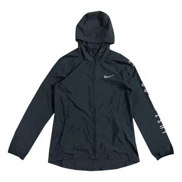 Nike Black Arm Printed Woven Lightweight Hooded Windbreaker Jacket