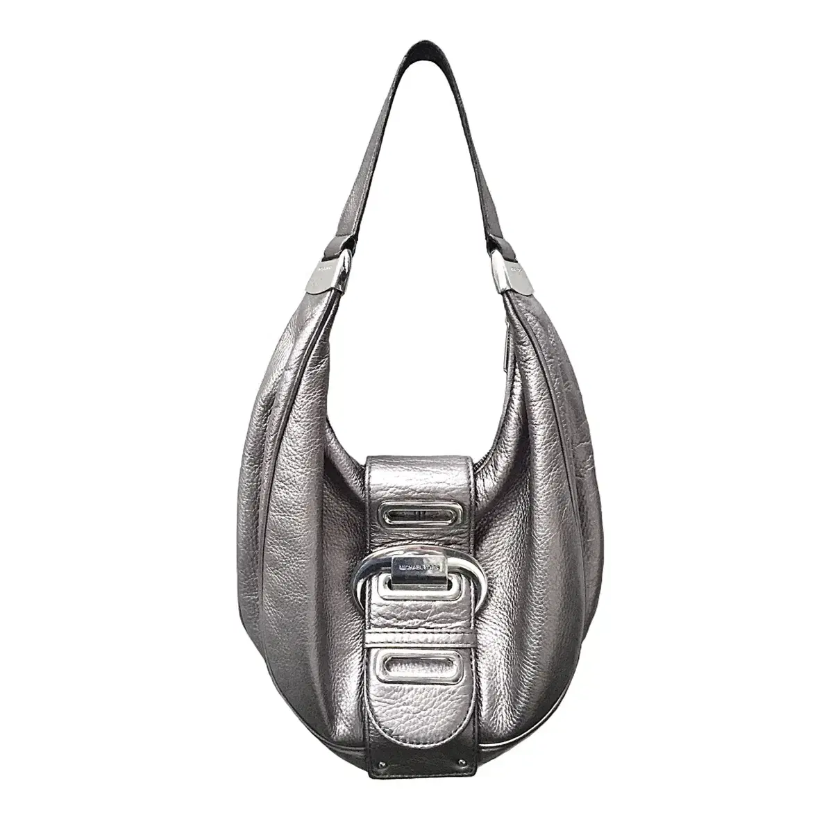 Silver metalic buckle bag