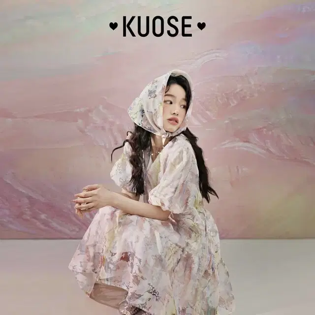 [새상품] 쿠오세 kuose 파스텔 수채화 베이비돌 원피스