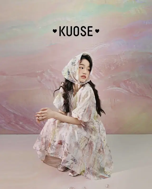 [새상품] 쿠오세 kuose 파스텔 수채화 베이비돌 원피스