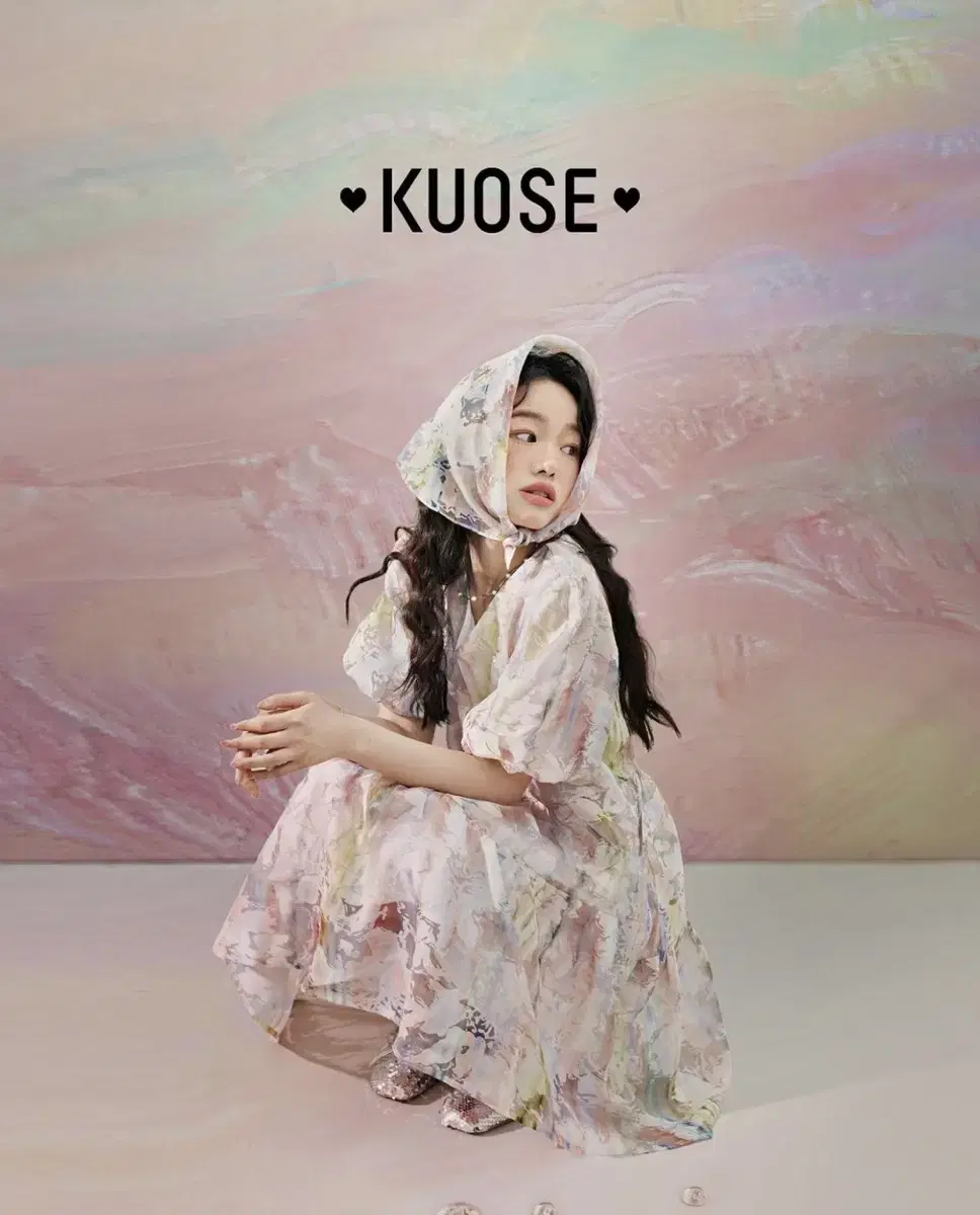 [새상품] 쿠오세 kuose 파스텔 수채화 베이비돌 원피스