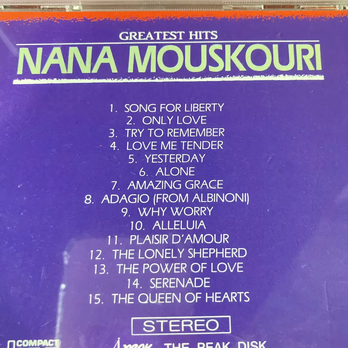 [중고음반/CD] 나나 무스쿠리 NANA MOUSKOURI 베스트앨범