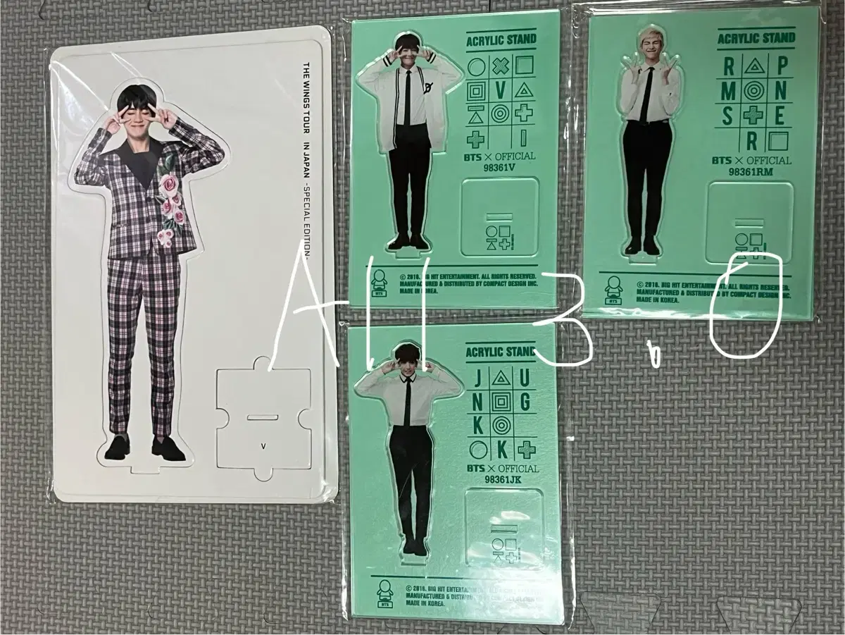 Bangtan Taehyung jungkook Jun Nam 4 acrylic stands in bulk