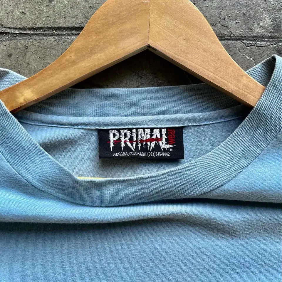 90s PRIMAL WEAR 빈티지 버팔로 프린팅 싱글스티치 반팔 티셔츠