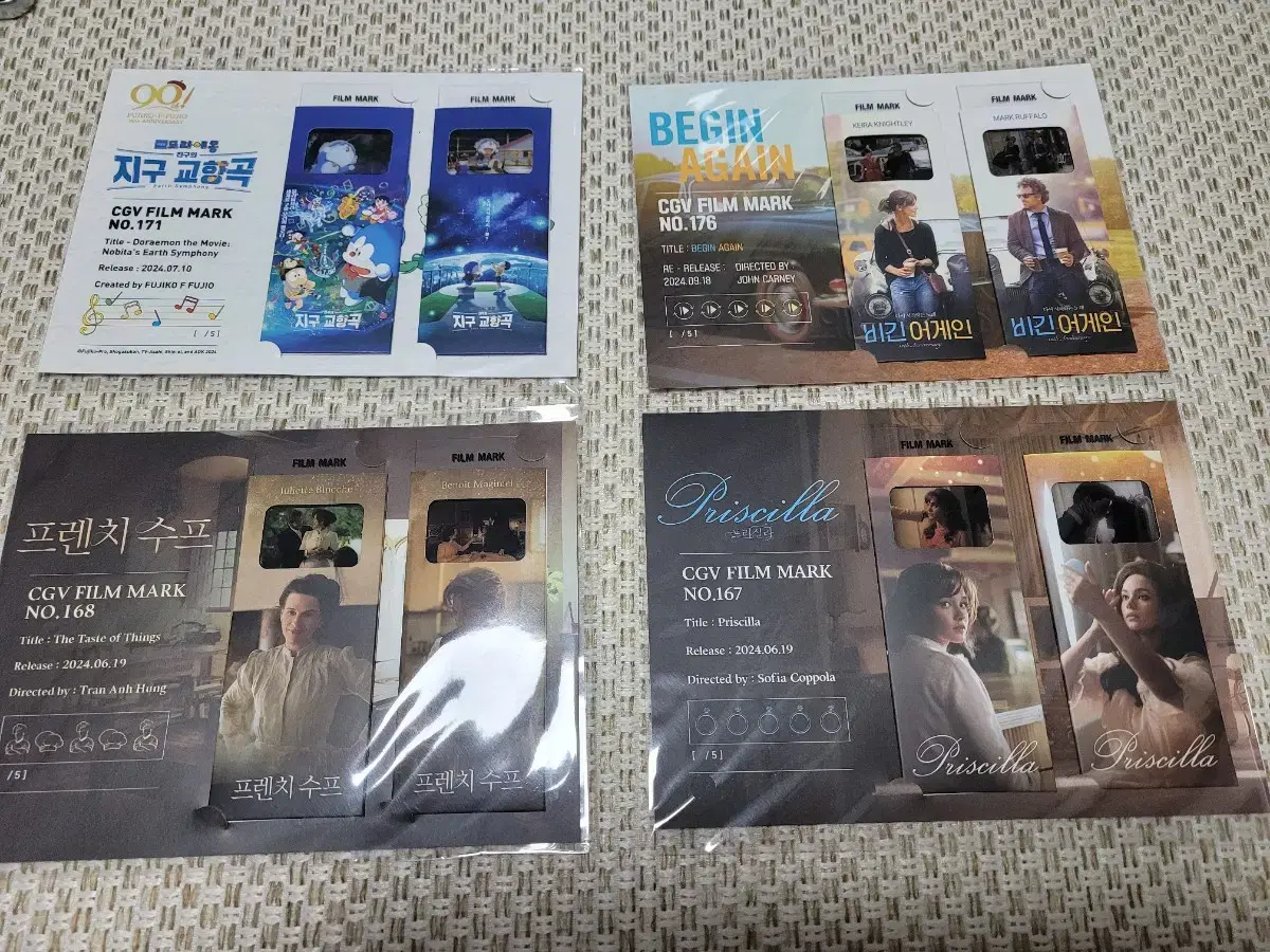 Filmmark bulk sell (Begin Again, Doraemon, French Soup, Priscilla)