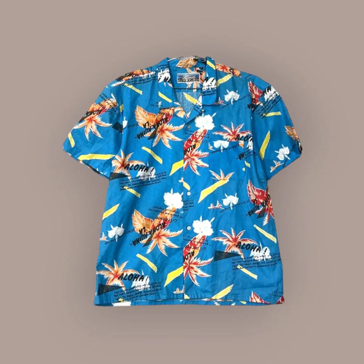 [Tropical] Hawaiian bloo short sleeve shirt M