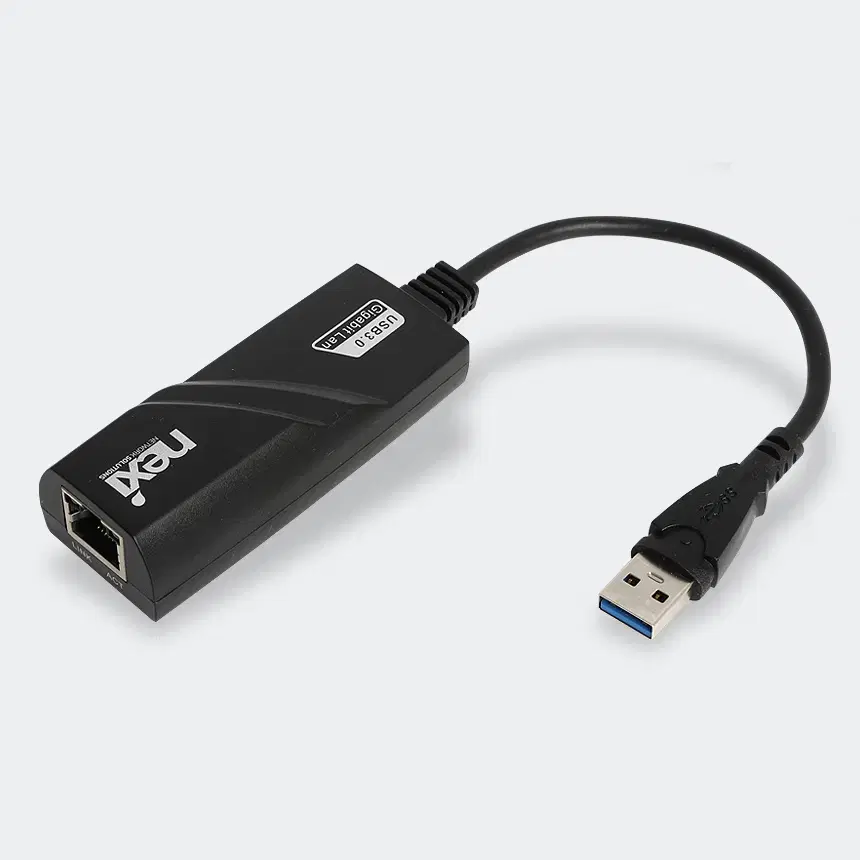 리얼텍 USB3.0 기가비트지원 케이블형 유선 랜카드 블랙