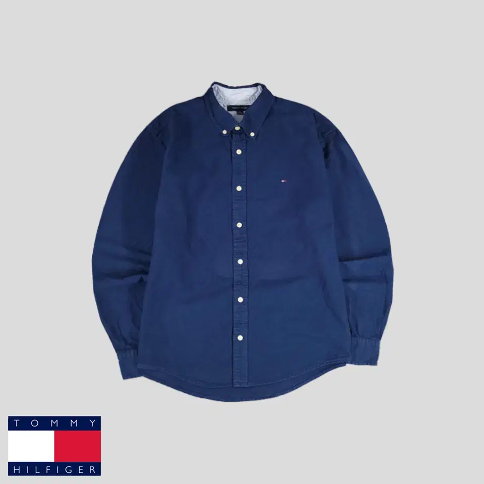 Tommy Hilfiger Pigmented Navy Tommy Logo Button Down Cotton100 Amecaji Southern Shirt