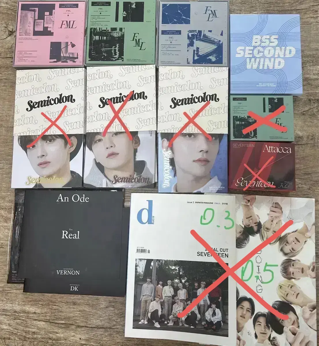 Seventeen unsealed albums, kihno, magazine, photocard wts