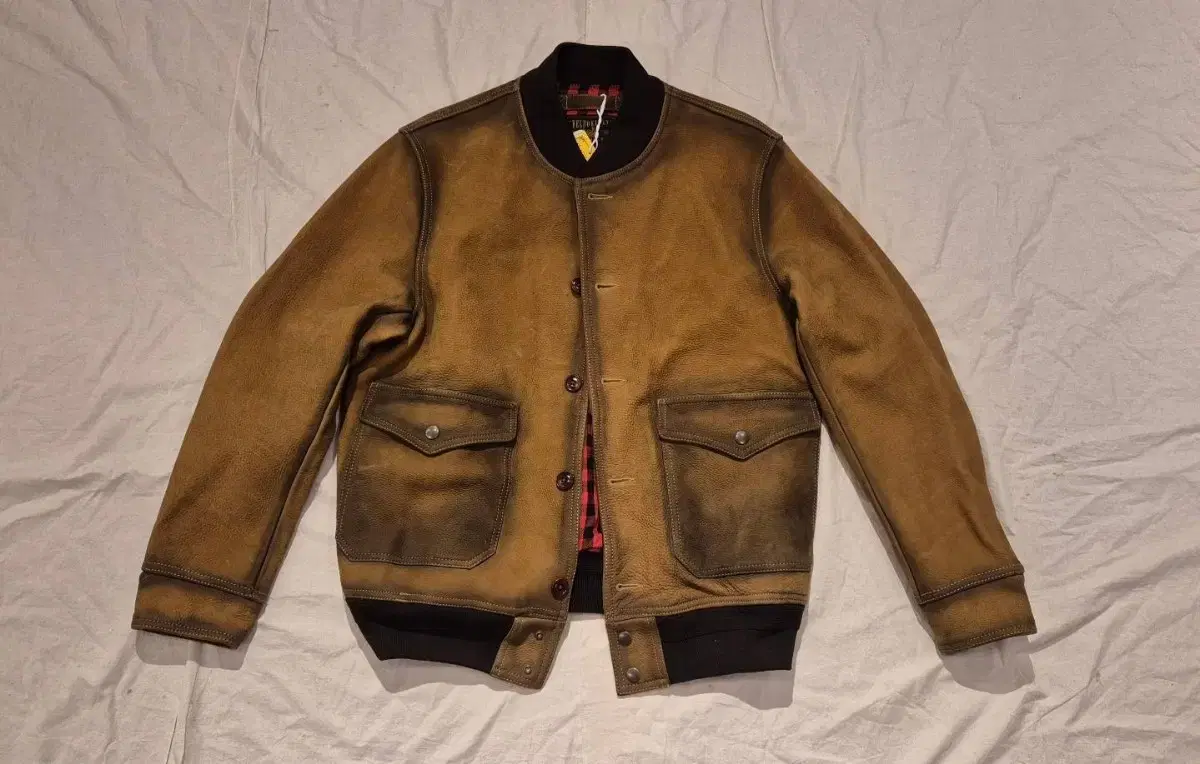 XL>VELUOKLDLY A-1 Flight Leather Jacket