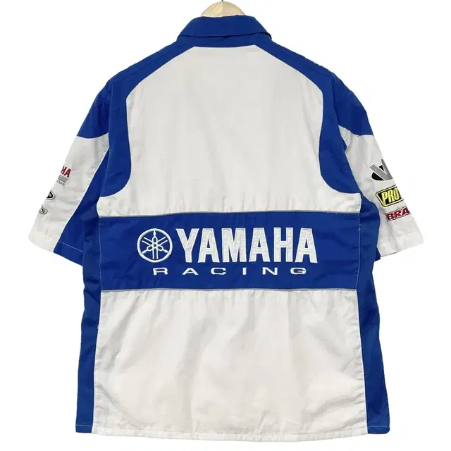 야마하 Yamaha 레이싱 반팔 셔츠 화이트 블루