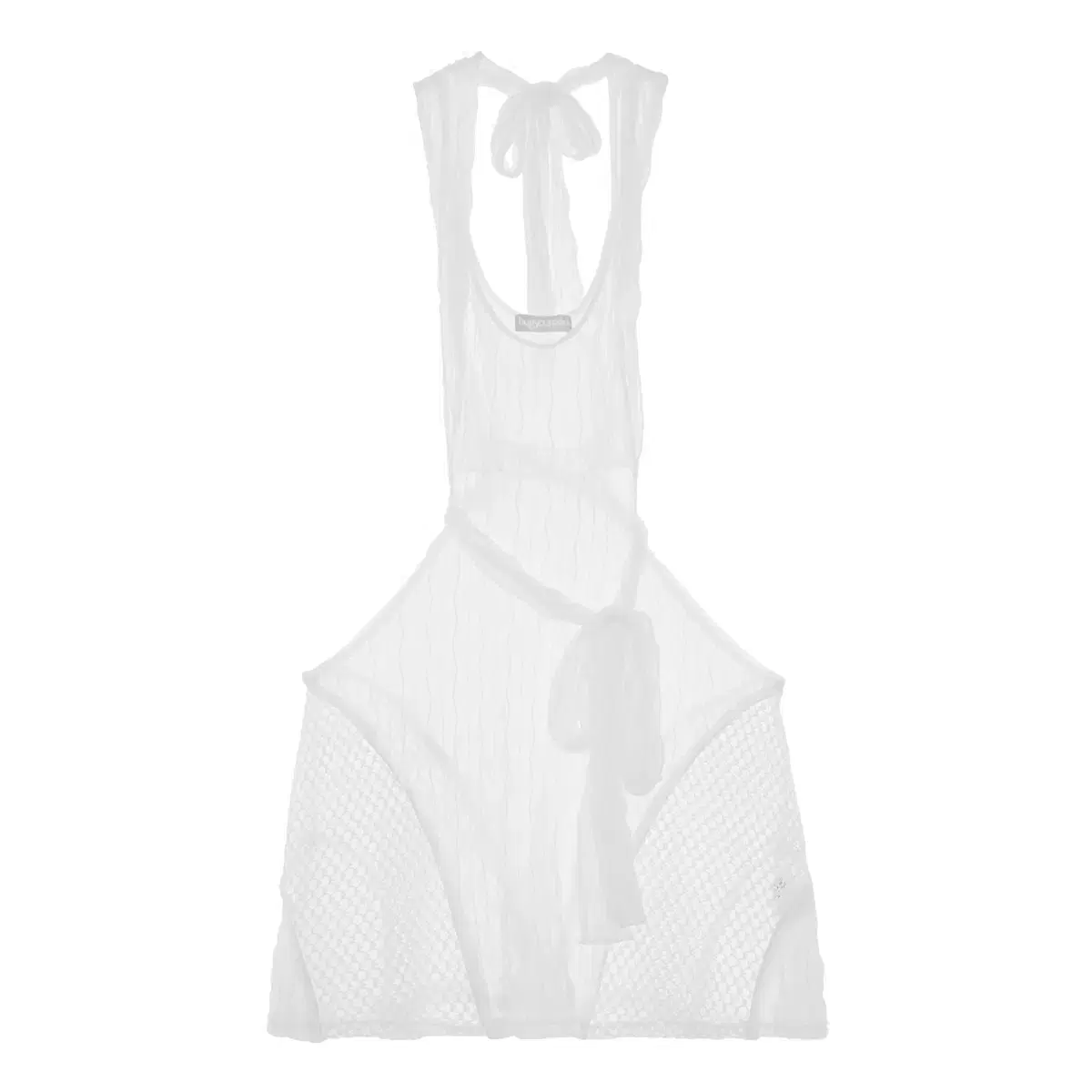 허그유어스킨 Strap mesh dress (White)