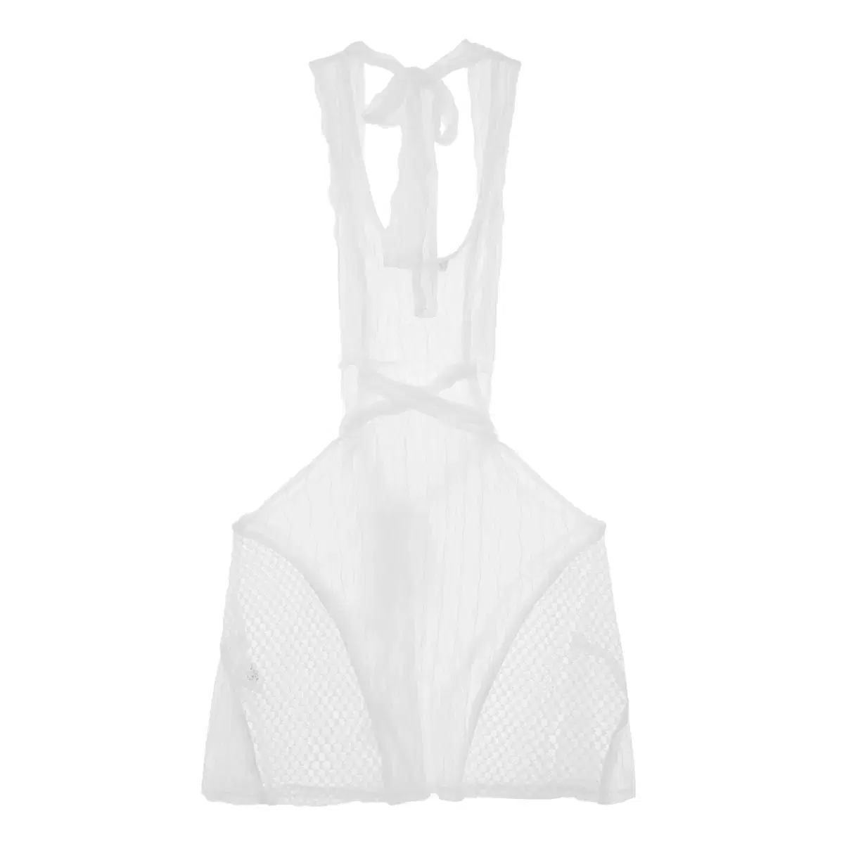 허그유어스킨 Strap mesh dress (White)