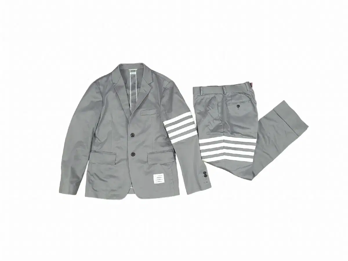 Thom Browne 4-Bar Cotton Twill Suit Top and Bottom