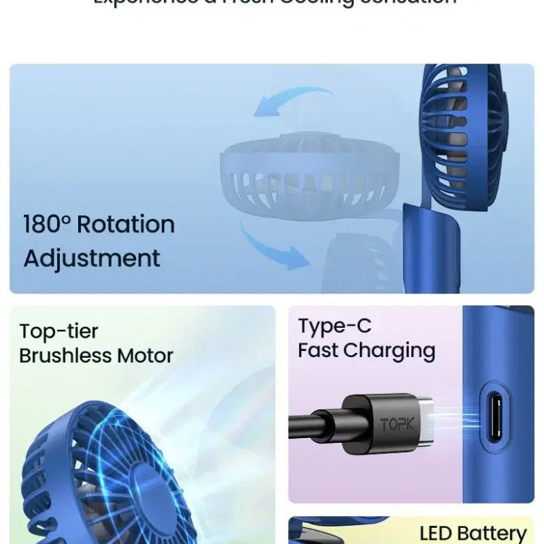 휴대용 선풍기 #대용량 #180도 #C타입